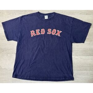 Boston Red Sox #38 Curt Schilling Graphic T-Shirt Men's XL Navy Blue 100% Cotton